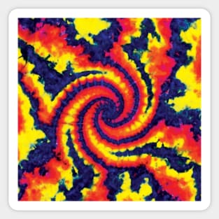 Mini Spiral Wig Wag Red Yellow Navy Tie Dye Sticker